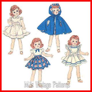 Vintage 1950s Doll Clothes Dress Pattern 14" Toni 15" Miss Revlon Sweet Sue