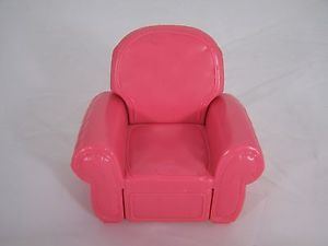 Fisher Price Mattel Pink Dollhouse Recliner Chair Armchair Foot Rest 3" Tall