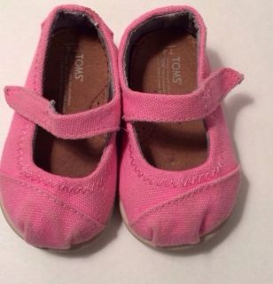 Tiny Toms Toddler Girls Pink Mary Jane Shoes Size 4