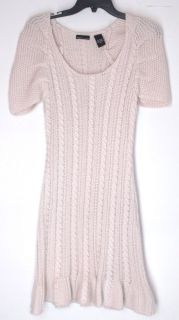 Moda Victoria's Secret Light Baby Pink Knit Sweater Dress XS XSmall Short Sleeve