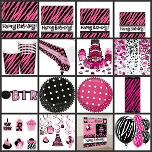 Hot Pink Zebra Oh So Fabulous Birthday Party Supplies You Pick Set Kit