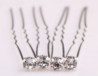 10pcs Bridal Jewelry Clear Crystal Rhinestone Hair Accessory Hair Pins 10 Colors