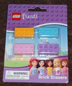 Lego Friends 4 Pack Brick Erasers NIP
