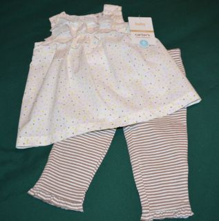 New with Tag Carter's Little Collections Baby Girls 2 Piece Set "6 Months"