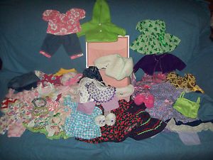 American Girl Bitty Baby Pink Trunk with Lots of Clothing