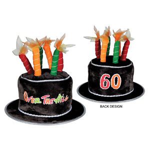 60th Birthday Party Supplies Age 60 Over The Hill Plush B Day Cake Candles Hat
