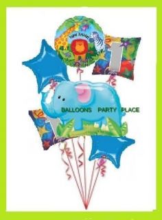Jungle Elephant Birthday Party Decorations Balloons 1st