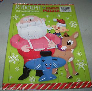 Christmas Rudolph The Red Nosed Reindeer Santa 12 Piece Board Puzzle Toy