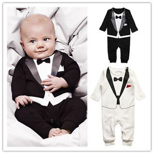 Kids Baby Boy Cotton Gentleman Rompers Jumpsuit Bodysuit Clothes Outfit 6 24M