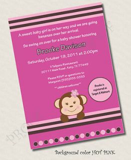 50 Large Monkey Baby Shower Invitations Only $33 Invitation Girl Boy Neutral Zoo