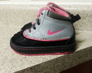 Nike Toddler Baby Girl Hiking Boots Size 5c Cement Grey Rose Pink Blk Jordans