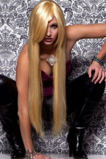 Very Long Blonde Wig Fancy Dress Hen Party Clubwear 189