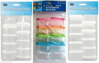 10 Small Mini Plastic Storage Boxes Baby Food Herbs Spices Container Travel Pots