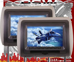 HDVD 72CCP Power Acoustik Twin 7" Headrest Monitors with DVD FM IR Transmitters
