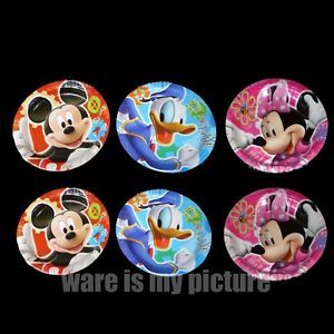 Disney Mickey Minnie Mouse Donald Duck Birthday Party x6 Paper Plates M363