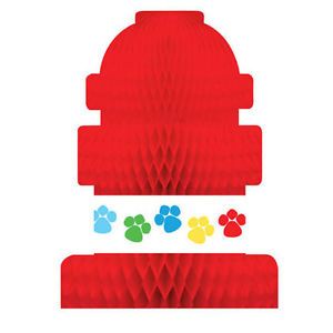 Puppy Dog Paw Prints "Paw Ty Time " Party Supplies Fire Hydrant Centerpiece