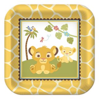 Lion King Baby Shower 7" Square Dessert Plates 8 Disney Party Supplies