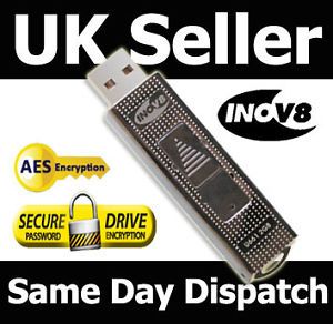 Inov8 4GB Secure USB Pen Drive with 256 AES Encryption
