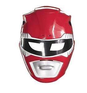 Adult Red Power Rangers Mask Mens Womens Ranger Face Mask Fancy Dress Costume