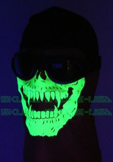 Glow in The Dark Skull Mask Face Motorcycle Rider Bandana Biker Scarf Neck Wind
