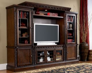 Treviso 4pcs Traditional 51" TV Entertainment Center Wall Living Room Furniture