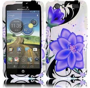 For at T Motorola Atrix HD MB886 Hard Case Snap on Phone Cover Purple Lily