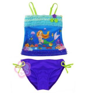 Ariel Mermaid Girl 2pc Tankini Swimsuit Kid Swimming Costume Beachwear 2 7 Years