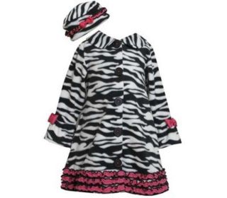 Bonnie Jean Zebra Dress Coat Hat Sizes 2T 3T 4T Toddler Girls Pageant Clothes