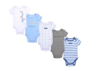 Calvin Klein Designer Baby Boy Clothes 5 Bodysuits Gray Blue Star 3 6 Months