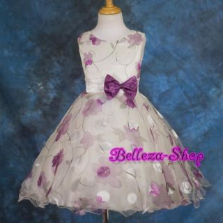 Purple Wedding Flower Girl Pageant Party Dress Sz 7 8