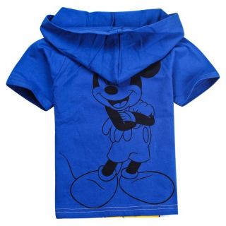 2014 Kids Boys Girls Mickey Mouse Short Sleeve Hoodies T Shirts 120 4 5years