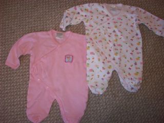 10 PC Lot Baby Girl Newborn Sleepers Onesies Carter's Gerber Infant Clothes