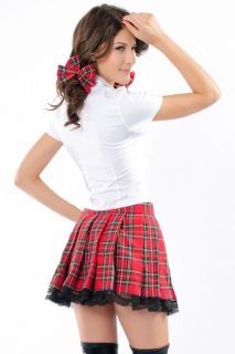 Sexy Fancy Dress Role Play Catholic Tartan School Girl Uniform Costume Outfit
