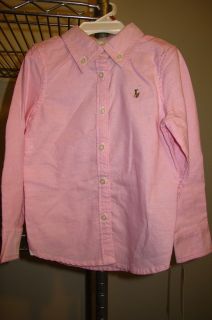 Ralph Lauren Polo Infant Boy Blake Oxford Dress Shirt Blue Pink 12M 18M 3 3T 36M