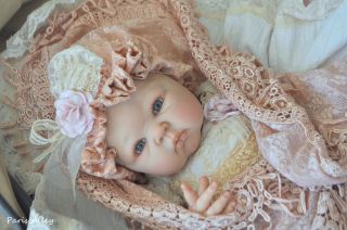 Autumn Rose French Lace Hat Blanket 4 Reborn Baby Doll