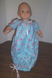American Made Clothing 15" Doll "Winter Wonderland" Bitty Baby Drawstring Gown