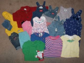 Mixed Lot of 16 Infant Girls Spring Summer Fall Winter Clothes Size 12 Months