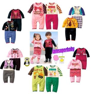 BN Funny Baby Boy Girl Fake Print Bodysuit Romper 3 18M
