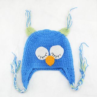 Owl Ear Flap Crochet Beanie Photography Photo Handmade Hat for Toddler Baby