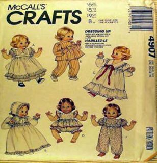 Sewing Pattern Baby Doll Clothes Dressing Up 2 Sizes s M L