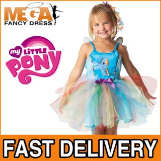 Rainbow Dash My Little Pony Girl's Fancy Dress Tutu Fairy Kids Costume Wings