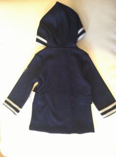 Juicy Couture Baby Girl Clothes Navy Blue Hooded Elegant Coat Size 24 Months