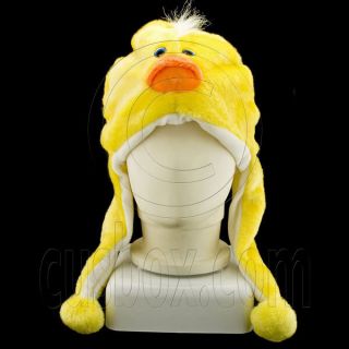Yellow Duck Fur New Mascot Fancy Plush Costume Halloween Party Ball Hat Cap Mask