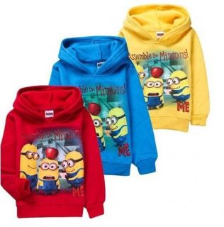 Minions Despicable Me Toddler Girls Jumpe Boys Costume Fleeced Hoodies Kids Gift
