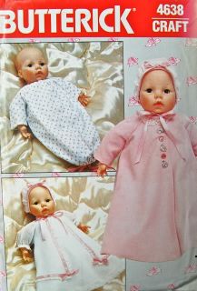 Butterick 4638 18" Baby Doll Clothes Pattern Uncut