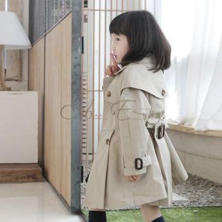 Girl Kids Toddler Autumn Double Breasted Trench Coat Wind Jacket Ages 3 8 Years