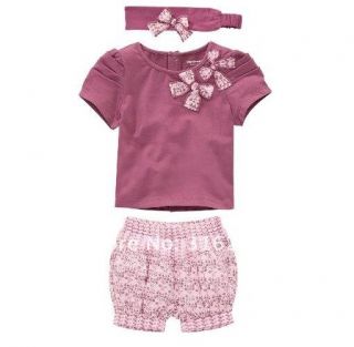 Kids Clothing Toddler Baby Girls Infant Top Pant Headband 3pcs Set 100 Code