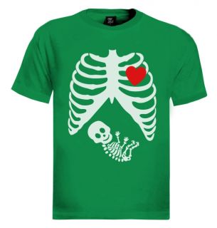 Pregnant Skeleton T Shirt Baby Funny Gothic Maternity Halloween Girl x Ray Boy