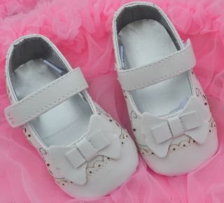 White Mary Jane Toddler Baby Girl Shoes UK Size 2 3 4