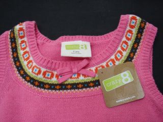 Crazy 8 Gymboree Pink Knit Sweater Dress Toddler Girls Size 2 New